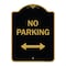 Signmission Designer Series-No Parking W/ Bidirectional Arrow Black & Gold Alum, 24" x 18", BG-1824-9954 A-DES-BG-1824-9954 - alternate 1